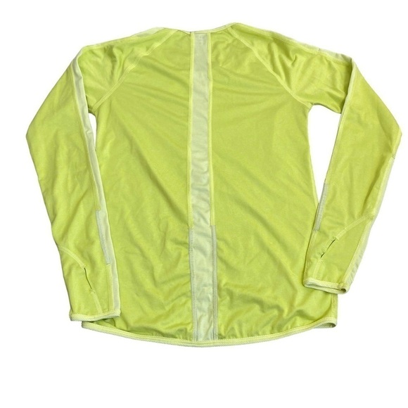 Title Nine Switzer Athletic Running Long Sleeve Top Neon Yellow Micro Striped XS - Picture 8 of 16